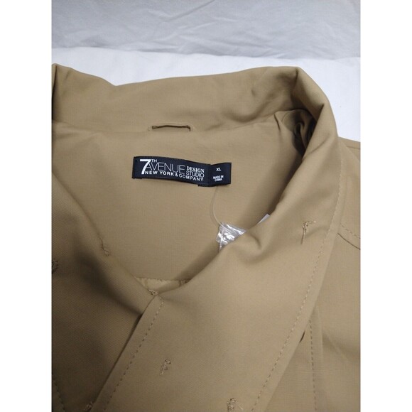 NWT New York & Company 7th Avenue Design Studio Size XL Coat Brown Tan Buttons - Picture 10 of 15